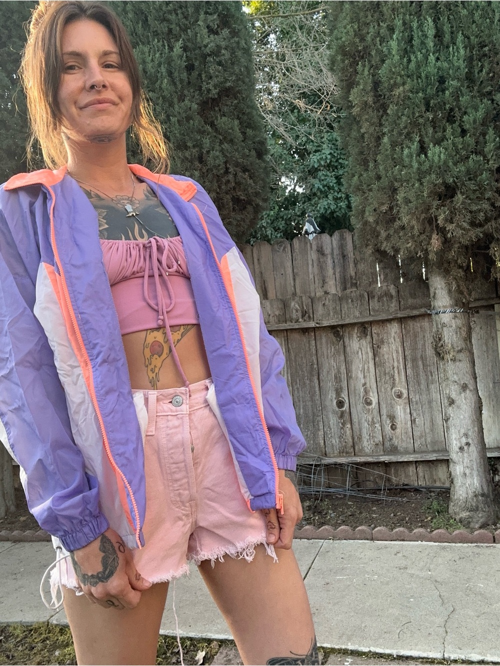 Nike Purple & Pink Colorblock Bomber Jacket